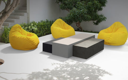 Blinde Design Bloc L2  Concrete Coffee Table - Bone Finish - BLD.1.T.BLC.L2.BO